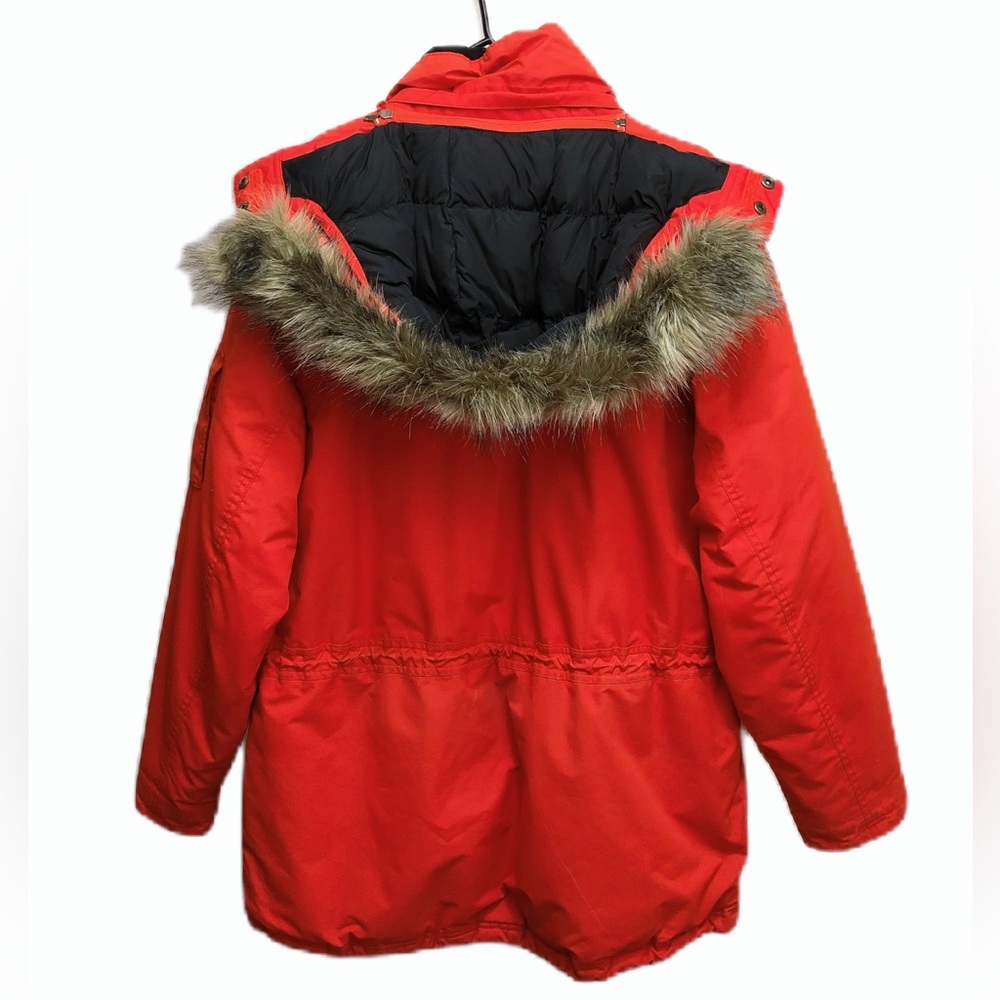 LL Bean Mens Baxter State Parka Goose Down Jacket Faux Fur Trim Hooded Coat Sz M - Picture 3 of 12